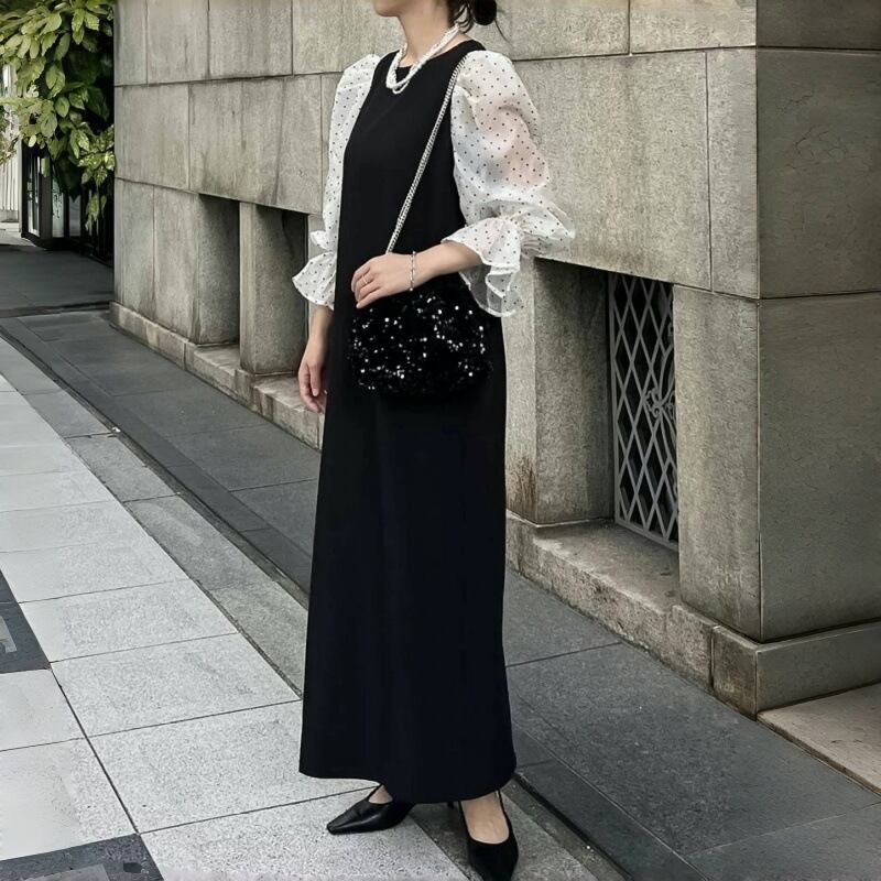 【dress】チュールコンビワンピース　M29875