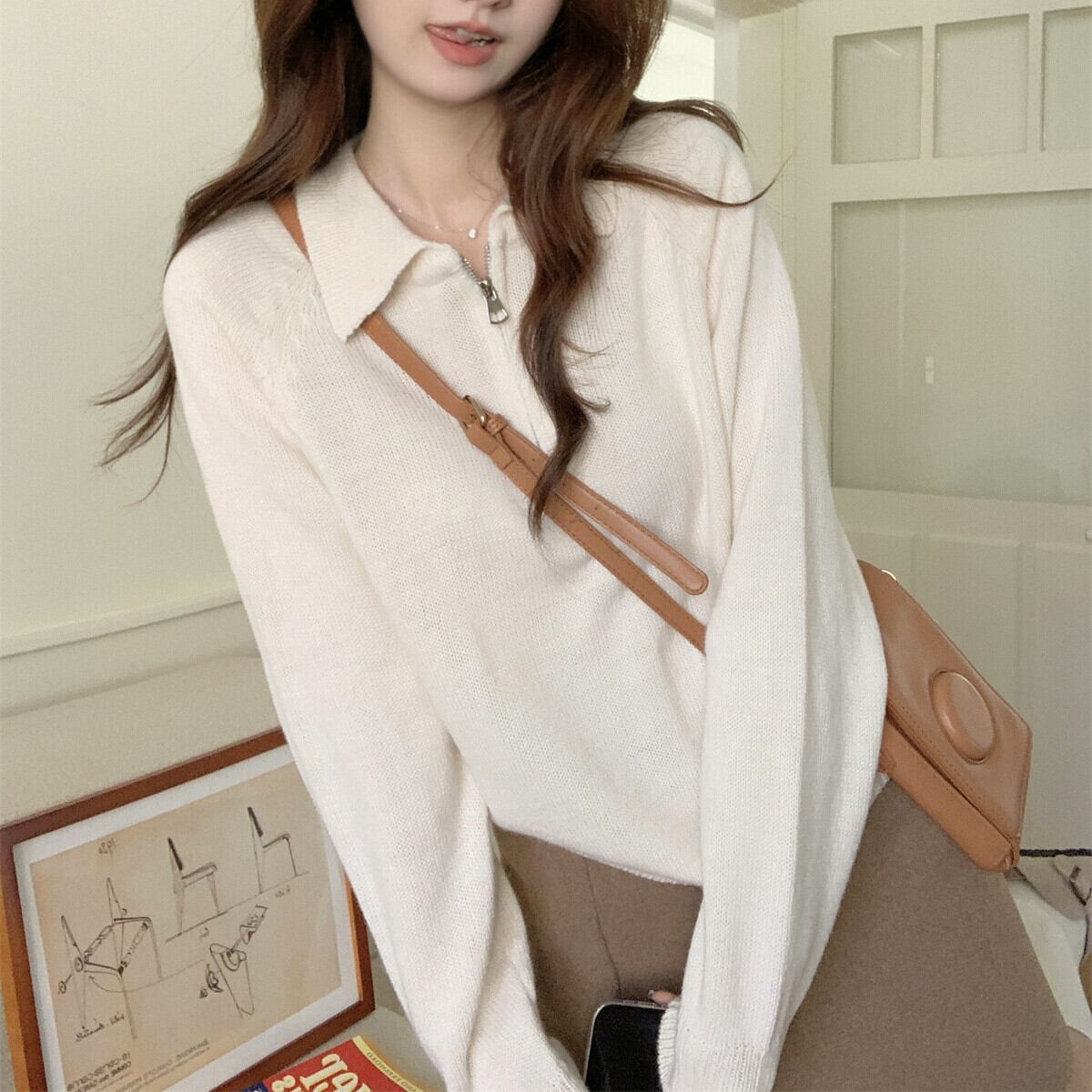 【tops】ファスナーニットセーター　M27061