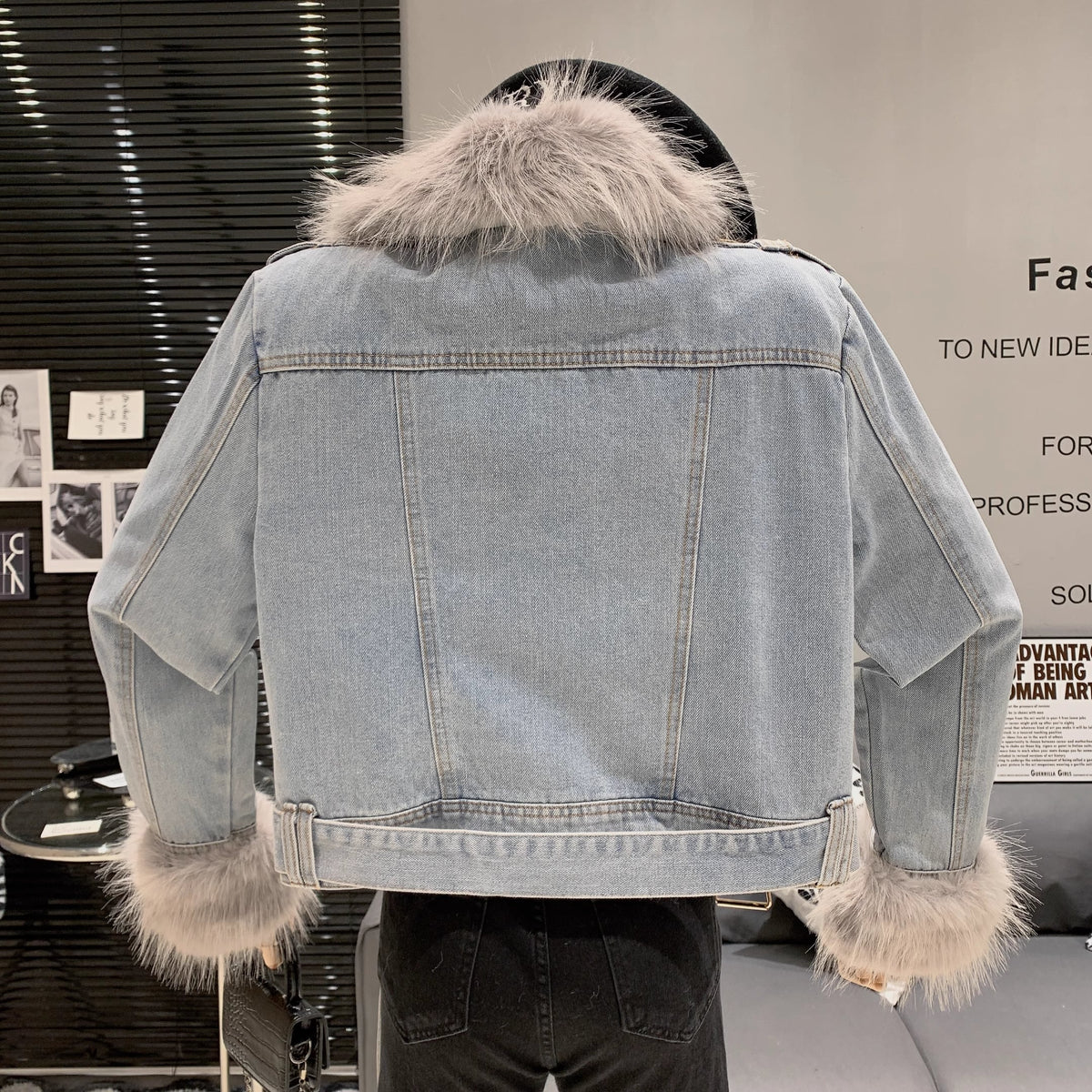 【outer】ファーデニムジャケット　M19108