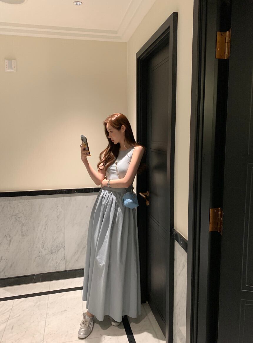 【dress】ギャザーノースリーブワンピース G20133