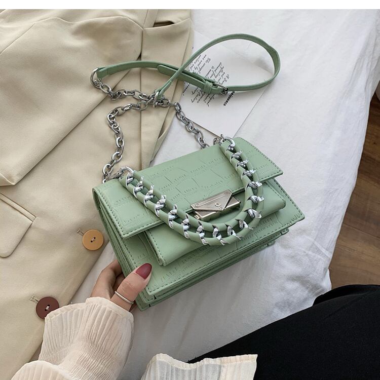 【小物】おしゃれ度高まる　ファッション無地PU肩掛け斜め掛けバッグ6色