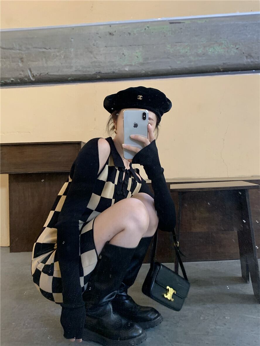 【dress】切り替えニットワンピース　M28574