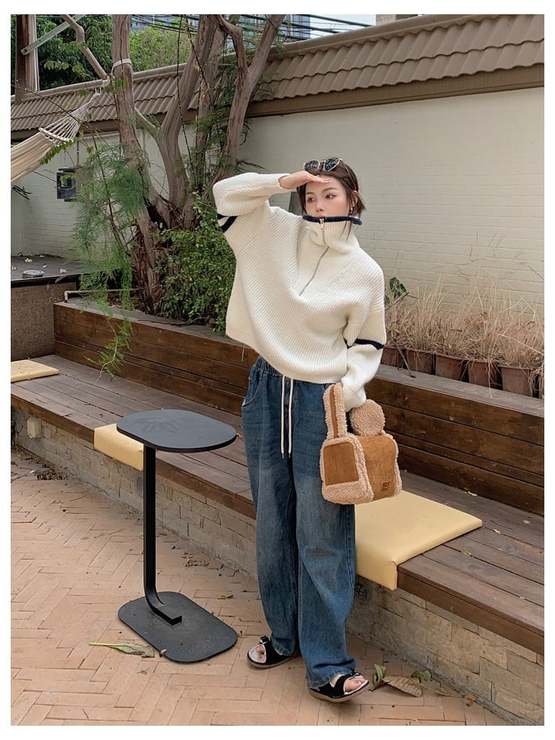 【tops】ファスナーニットセーター　M27253