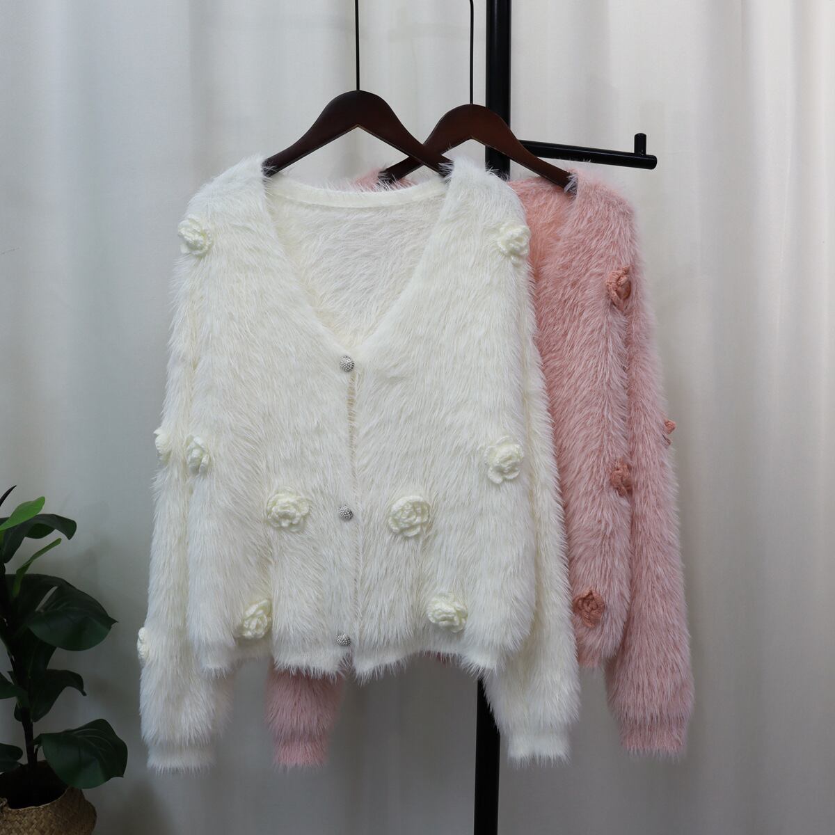 【outer】シャギーニットカーデ　M18508