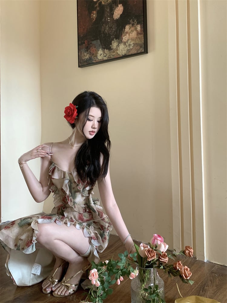 【dress】花柄キャミワンピース　M24447