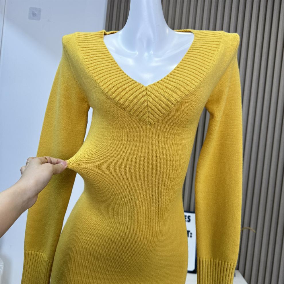 【dress】Vネックニットワンピース　M27772