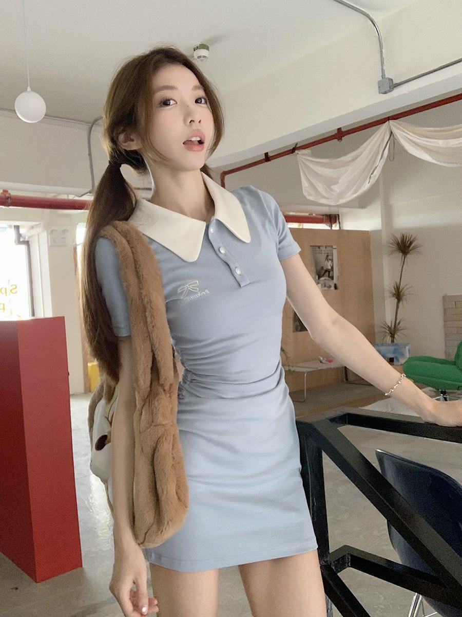 【dress】POLOネックワンピース　M24835