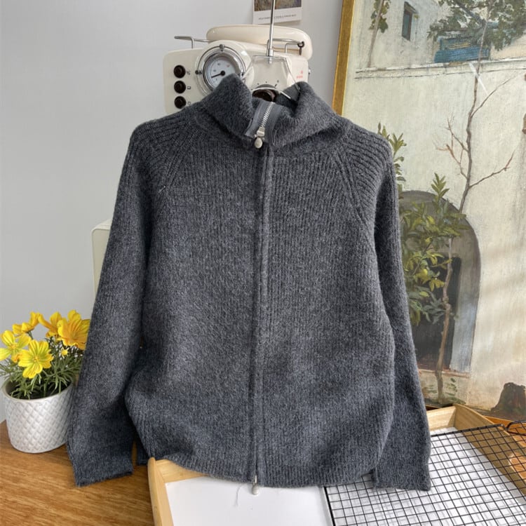 【outer】ファスナーニットカーデ　M28400