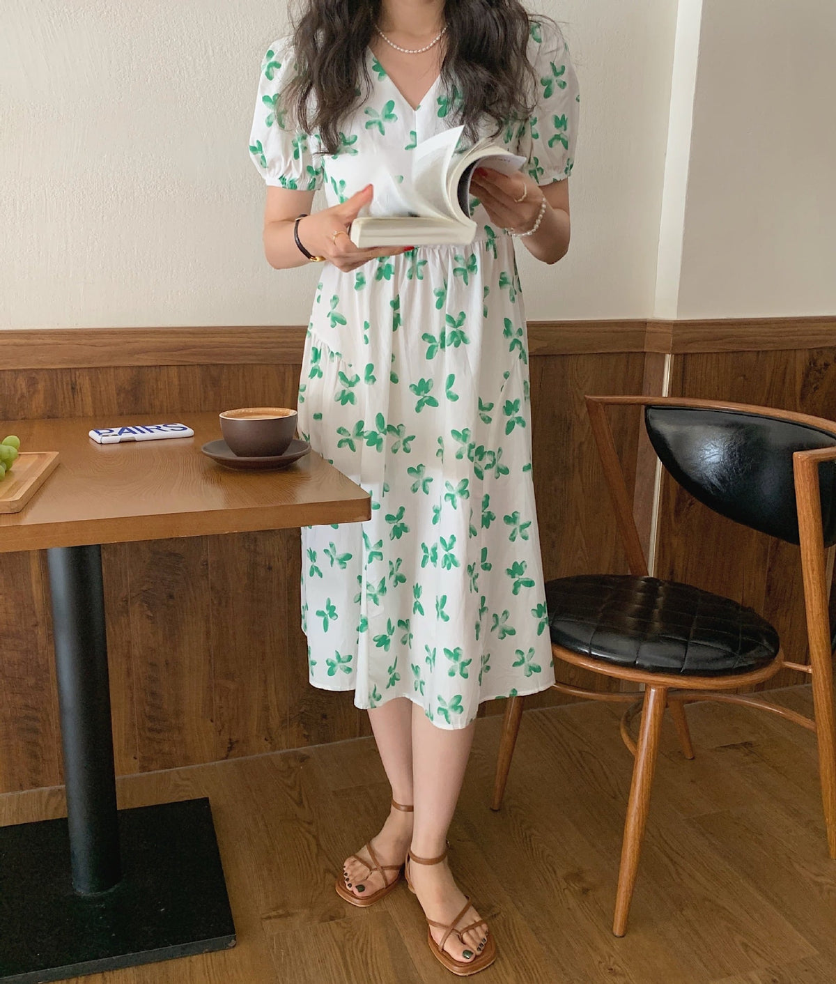 【dress】パフスリーブワンピース　M24628