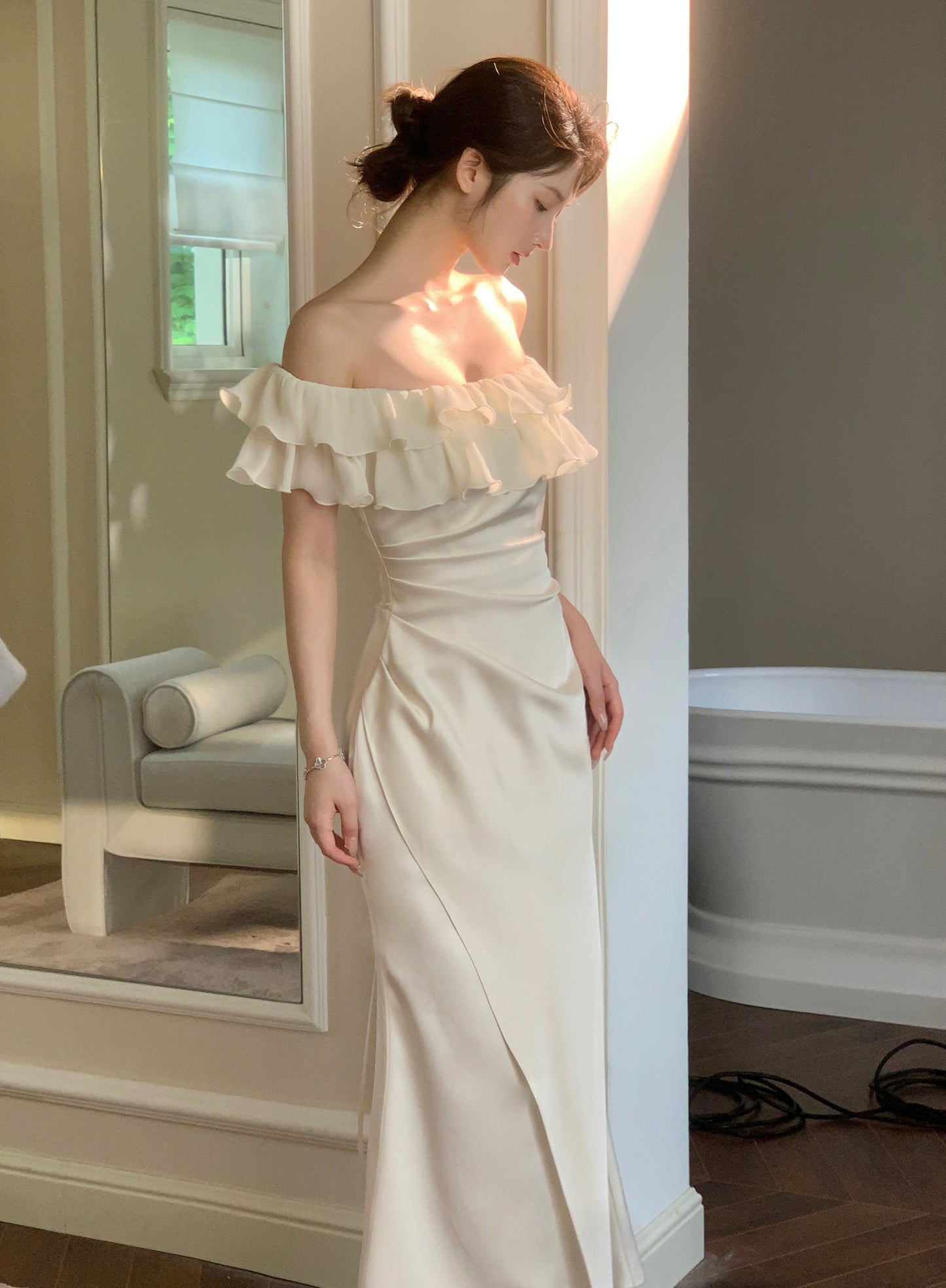 【dress】フリルマーメイドワンピース　N3155