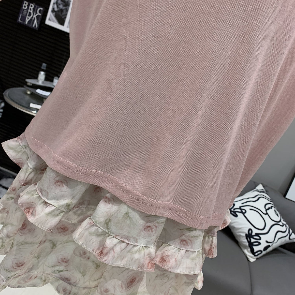 【set】長袖Tシャツ×花柄スカートセット　M25026