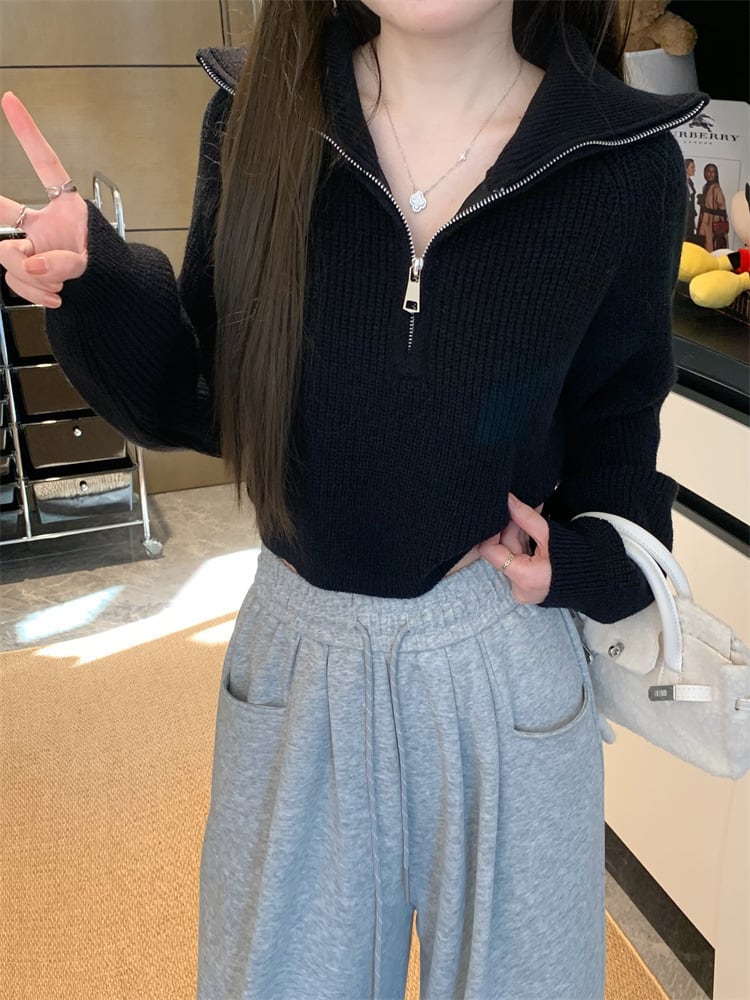 【tops】ファスナーニットセーター　M28416