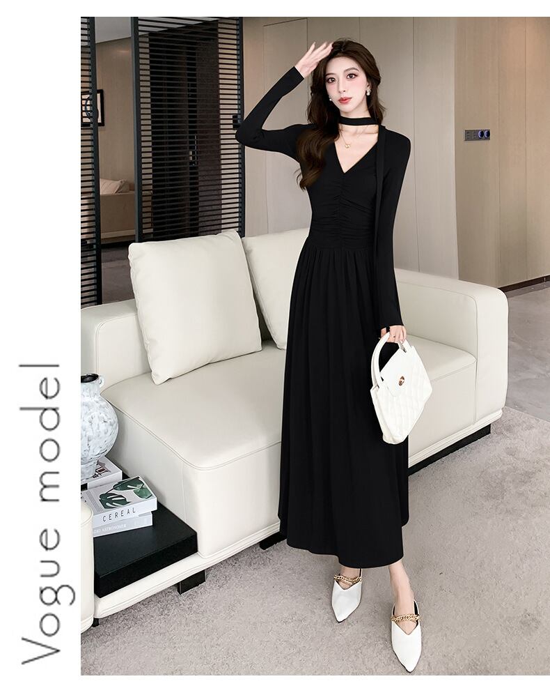 【dress】チョーカー付Vネックワンピース　M28249