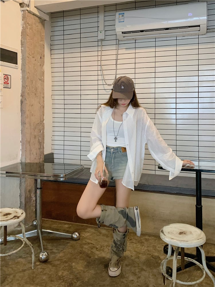 【tops】紫外線対策シャツ　M24234