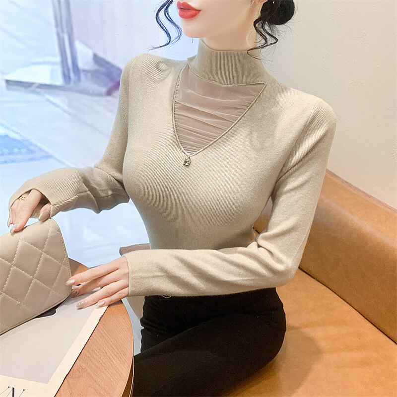 【tops】チュールドッキングニットトップス　M27626