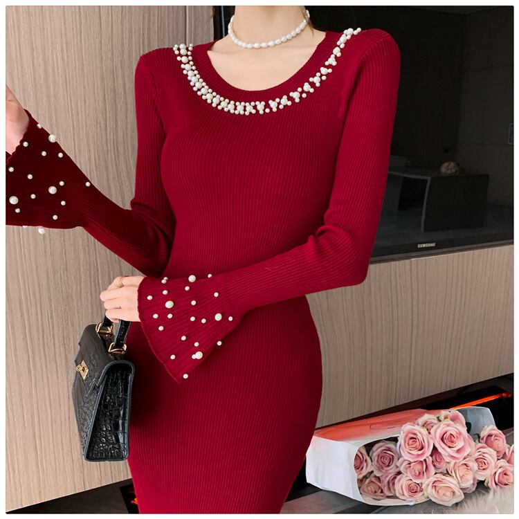 【dress】パールニットワンピース　M27487