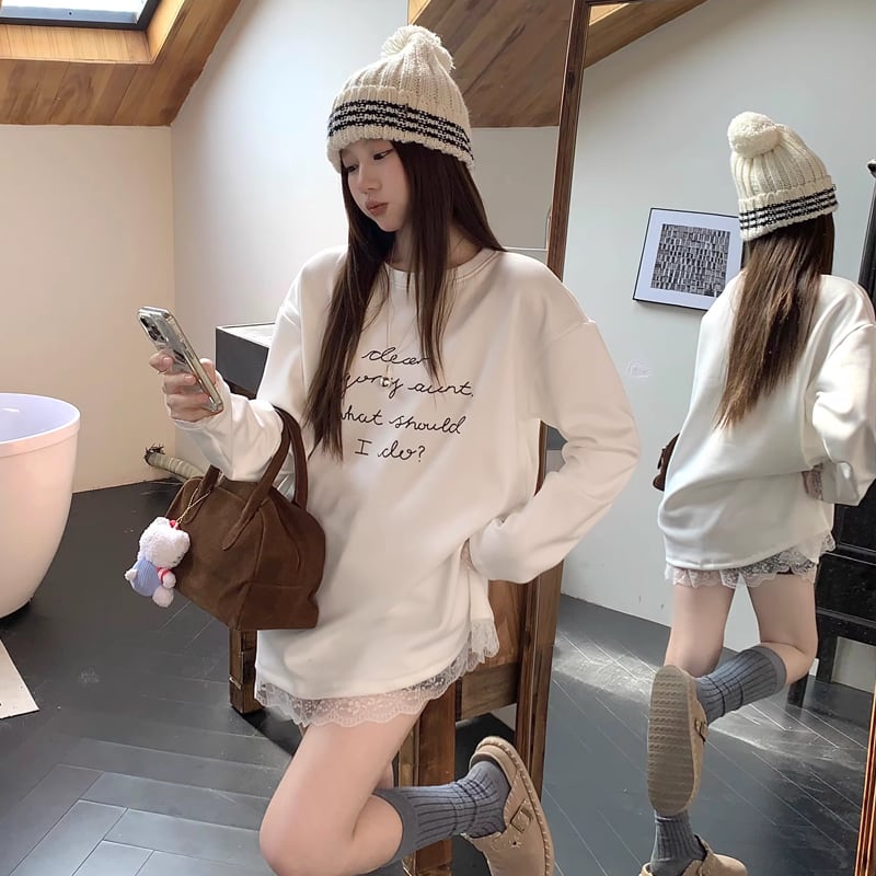 【tops】レースドッキングトップス Q8153