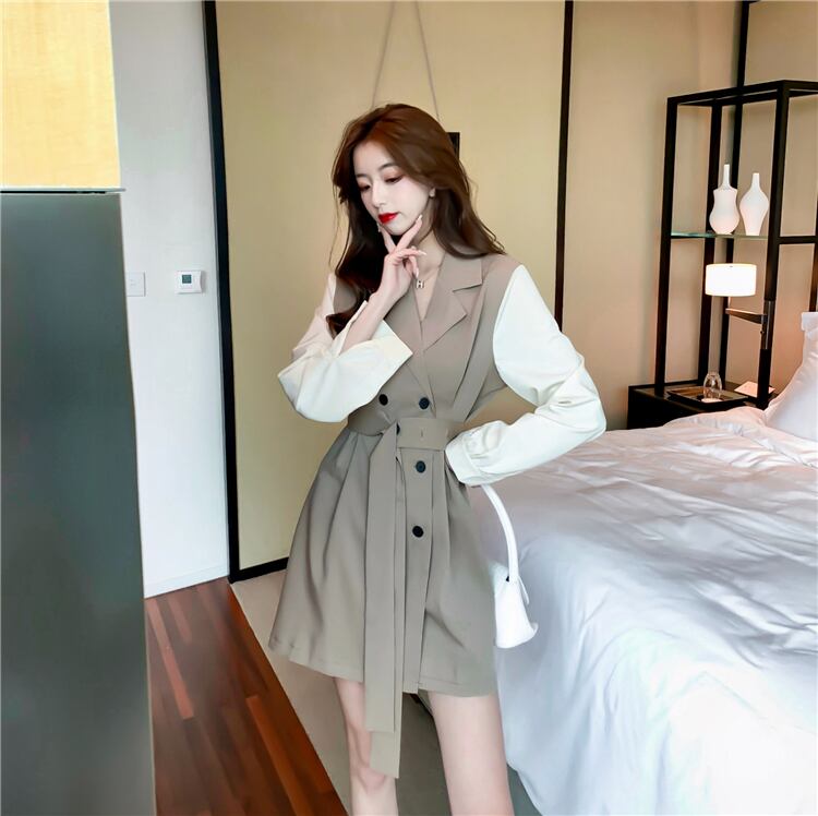 【dress】作好感度UP!気質満点レトロスウィート 長袖着痩せワンピース G1444