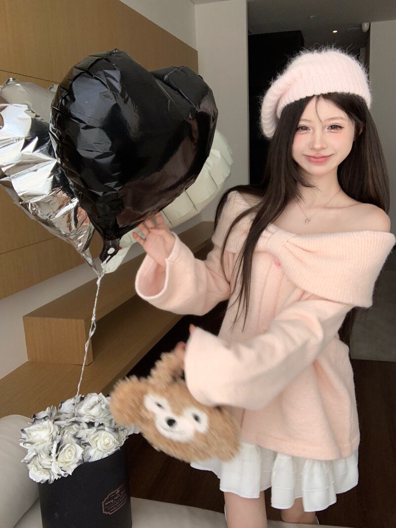 【tops】リボン付きニットセーター　M17997