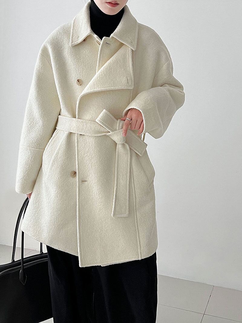 【outer】厚手防寒ウールコート Q7089