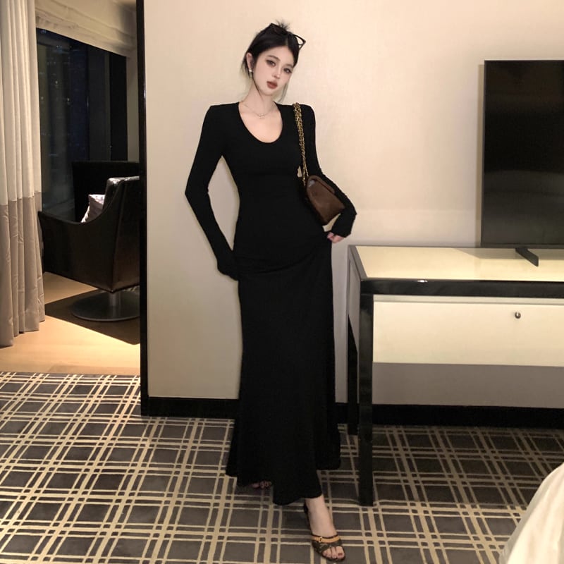 【dress】タイトロングワンピース Q7020