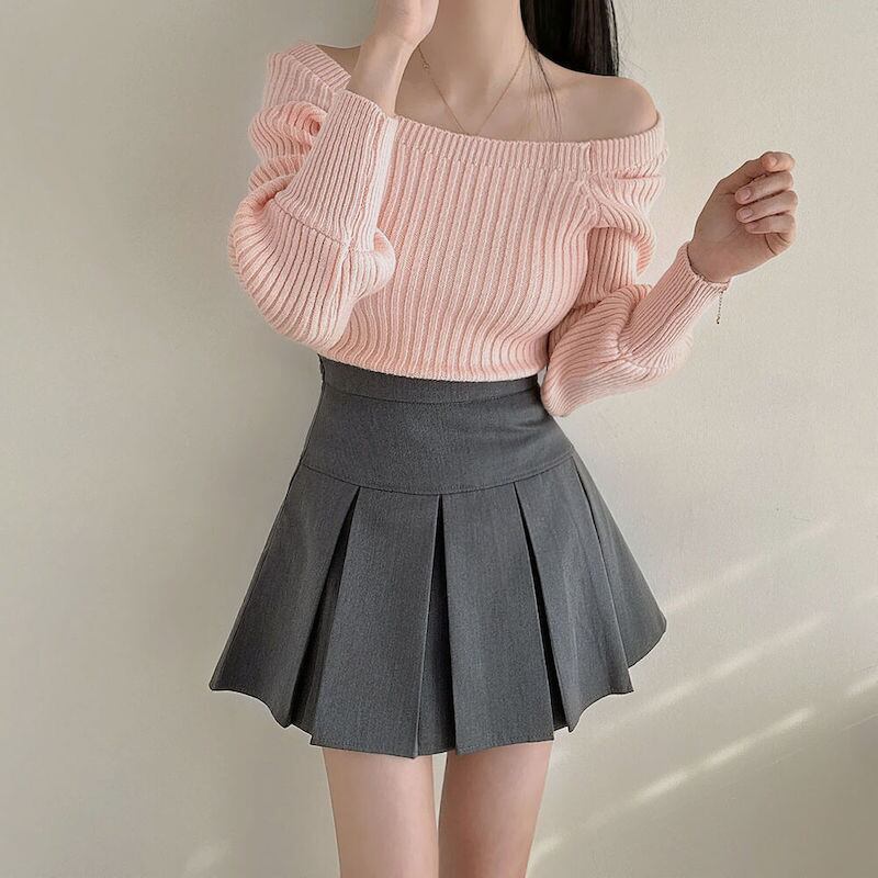 【tops】ランタンスリーブニットトップス　M18652
