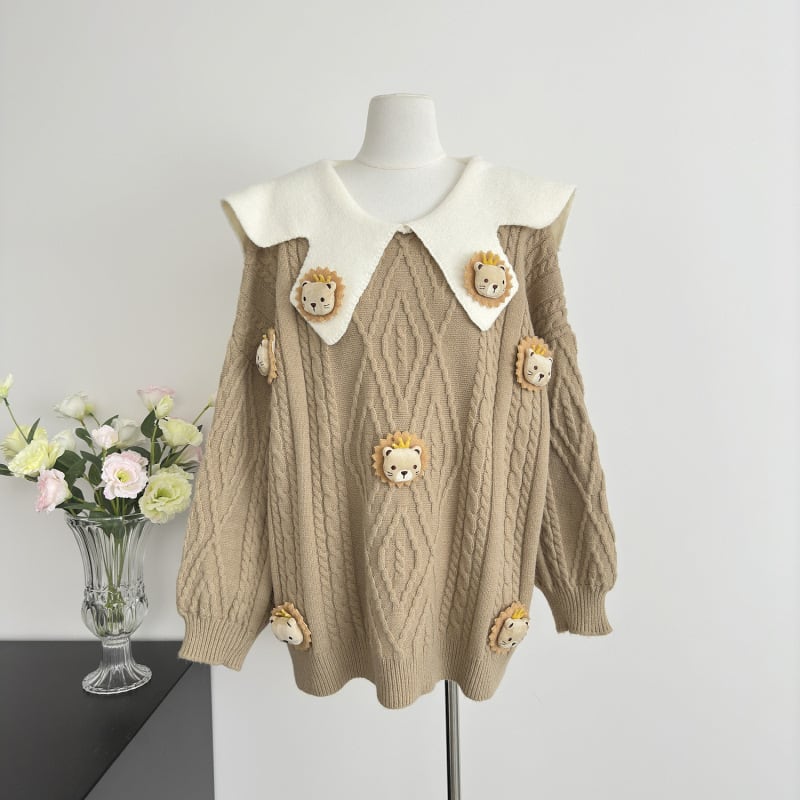 【tops】ドールカラーニットセーター　M27792