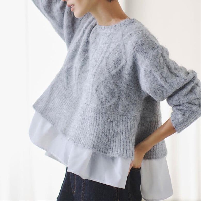 【tops】ドッキングニットセーター　M28784