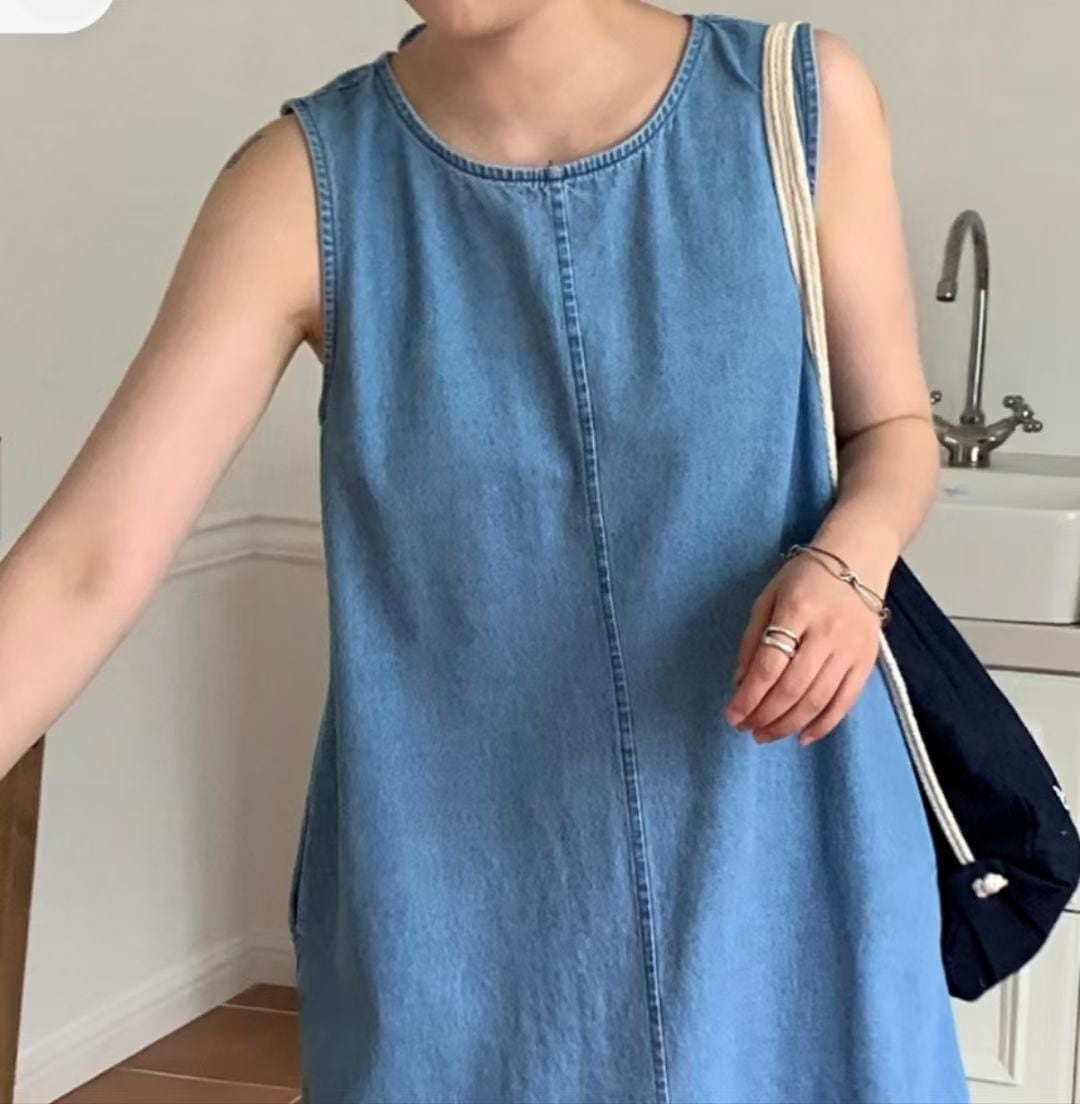 【dress】デニムベストワンピース　M23883