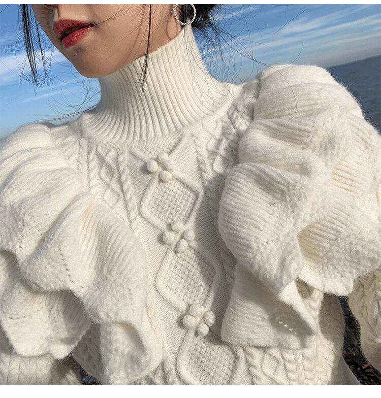 【tops】ハイネックニットセーター　M18430