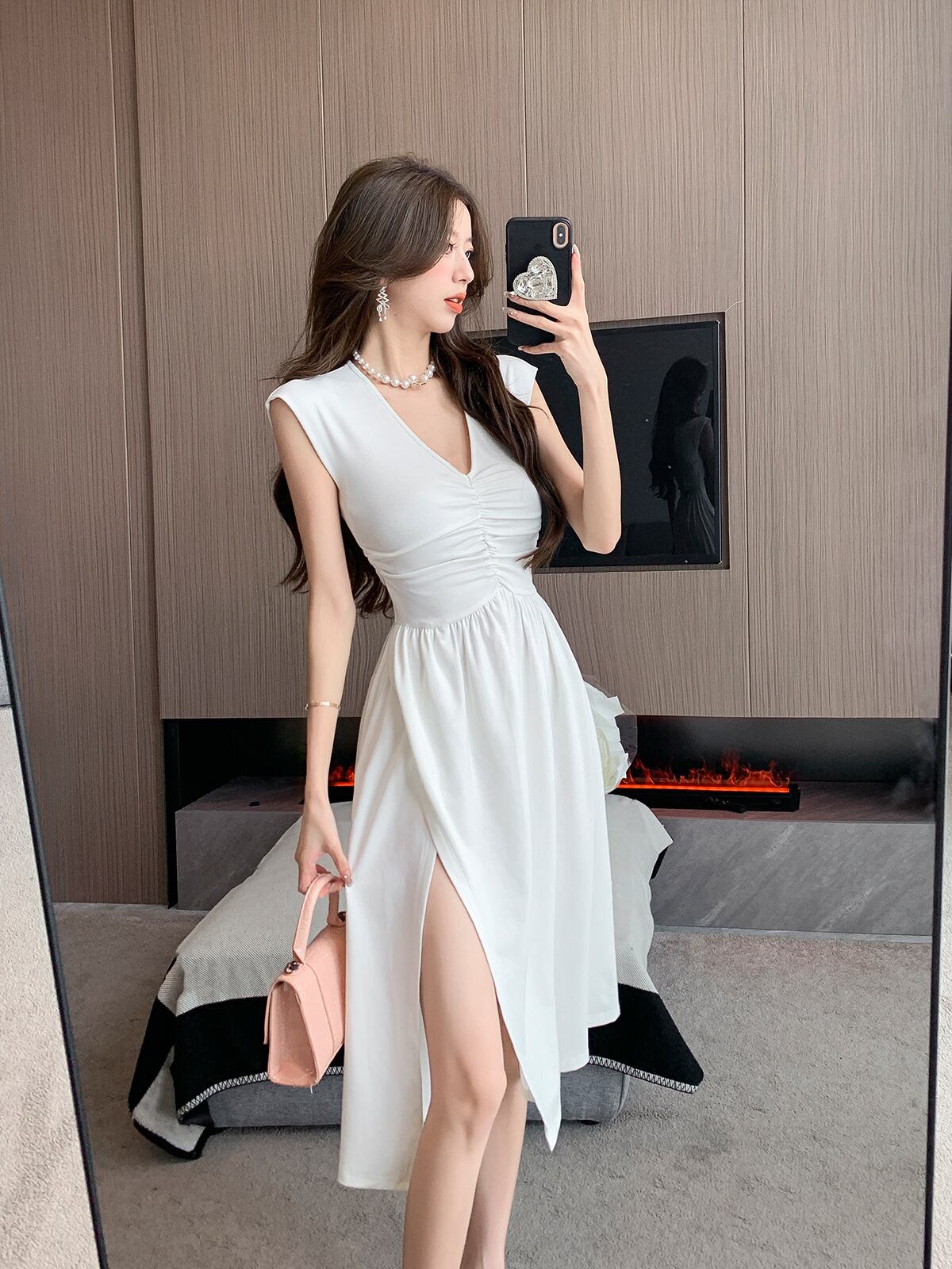 【dress】VネックスリットワンピースG20062