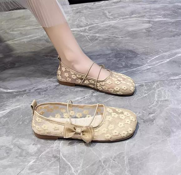 【shoes】3色レースフラットシューズF7473