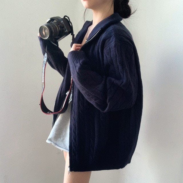 【outer】ファスナーニットカーデ　M26046