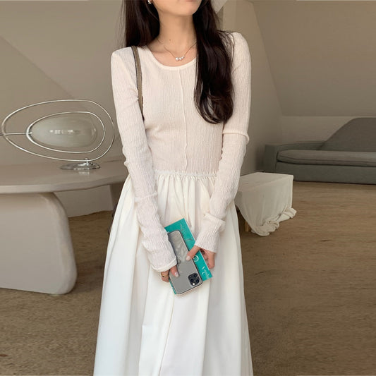 【dress】ラウンドネック長袖ワンピースG23999