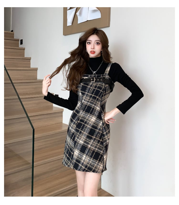 【dress】チェック柄キャミワンピース　N2910