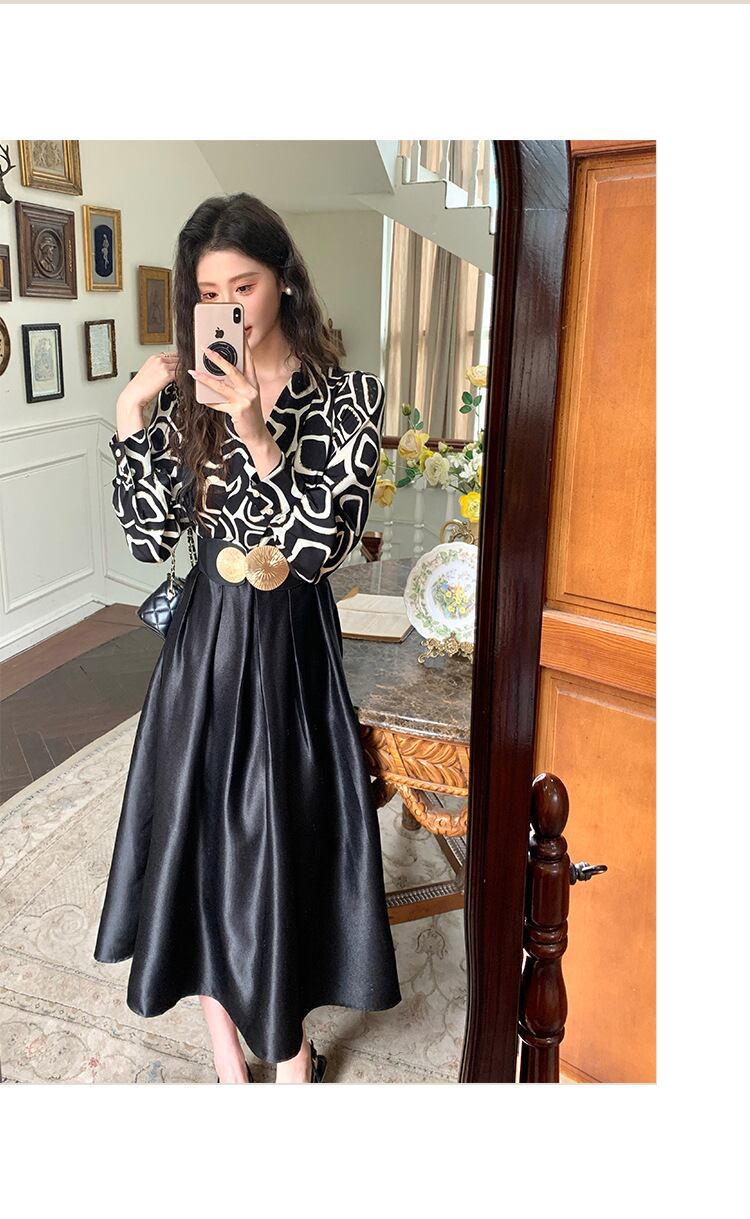 【dress】OL、通勤切り替えシャツワンピース　M29614