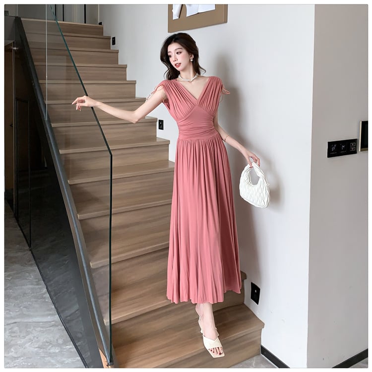 【dress】Vネックワンピース　M24966