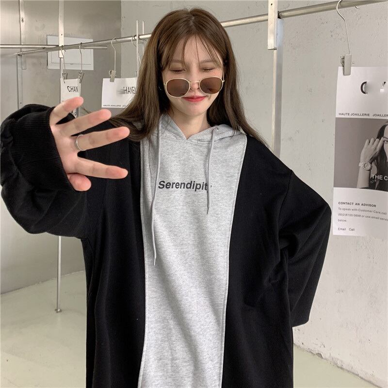 【dress】韓流スタイル!気質満点レトロ秋ルーズパーカーワンピース G1883