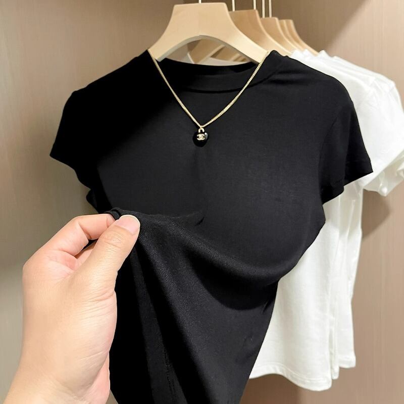 【tops】ラウンドネック半袖ＴシャツF7403