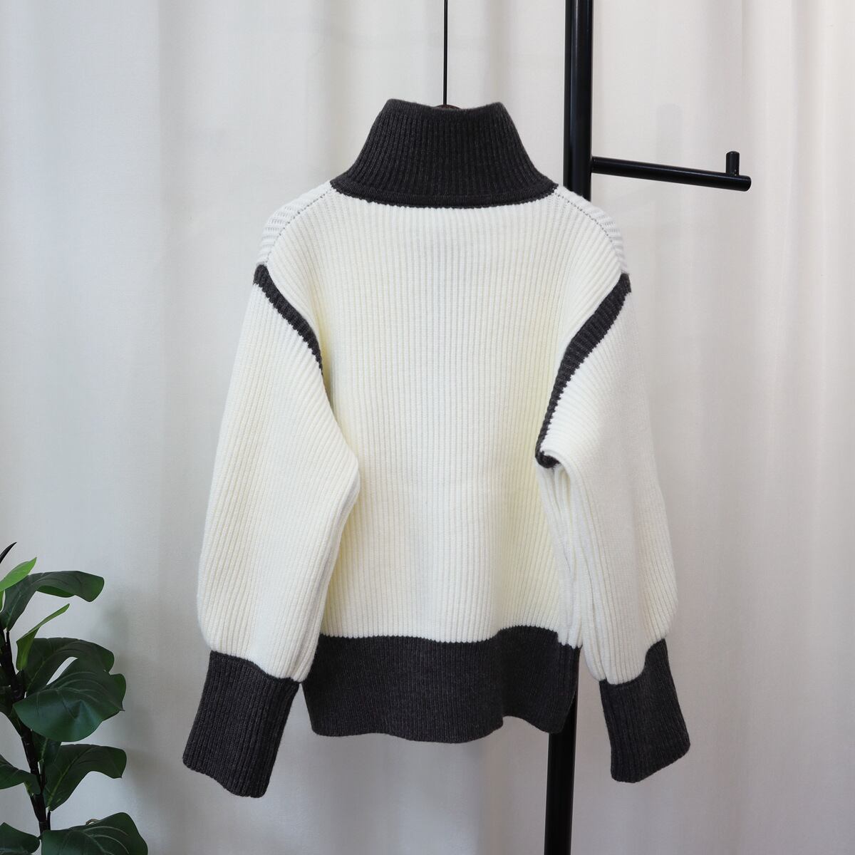 【outer】配色ニットカーデ　M18613