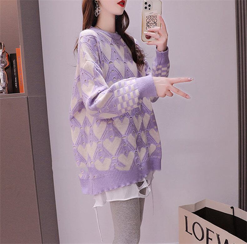 【tops】クルーネックニットセーター　M18698