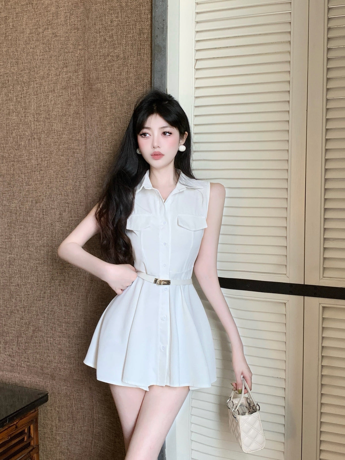 【dress】POLOネックシャツワンピース　M24537