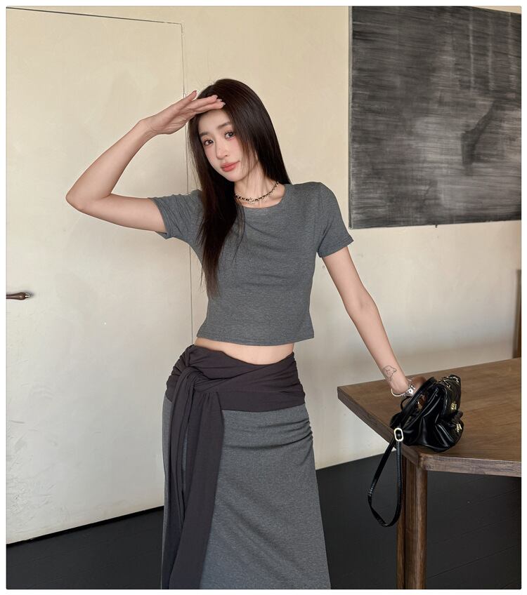【set】Tシャツ×切り替えスカートセット　M30174