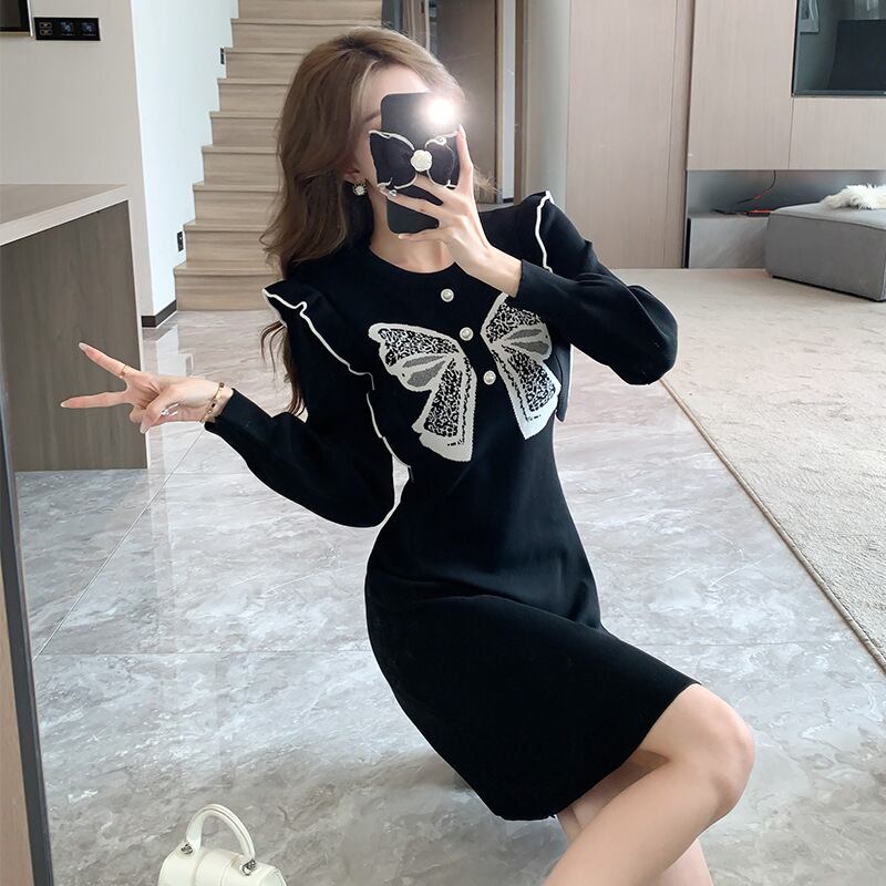 【dress】リボン付きデートワンピース　M18710