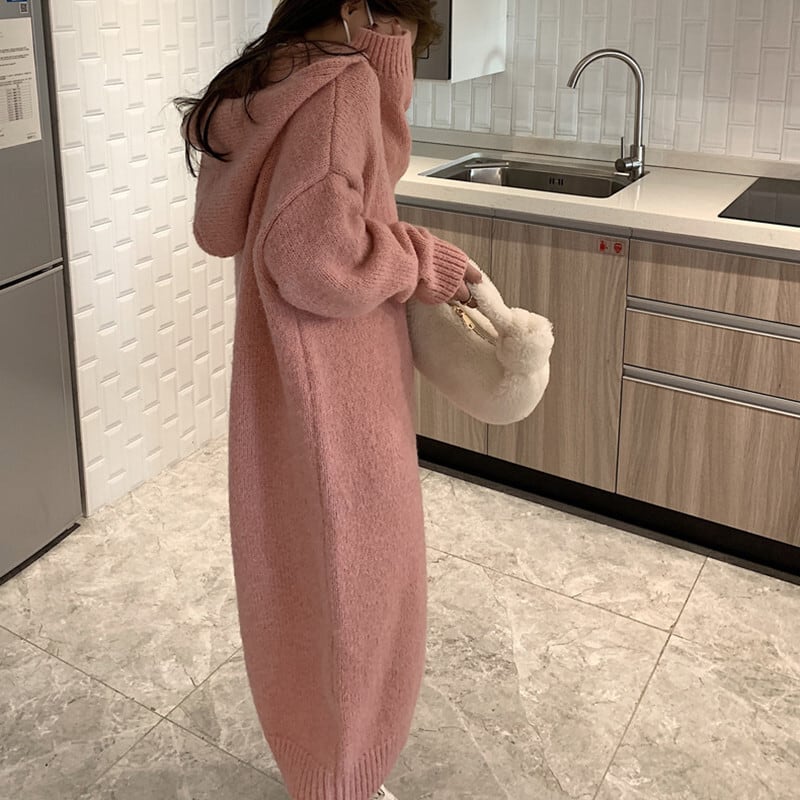 【dress】フード付きニットワンピース　M26317