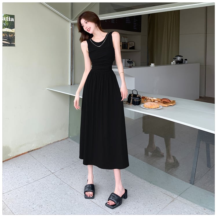 【dress】ノースリーブギャザーワンピース G21584