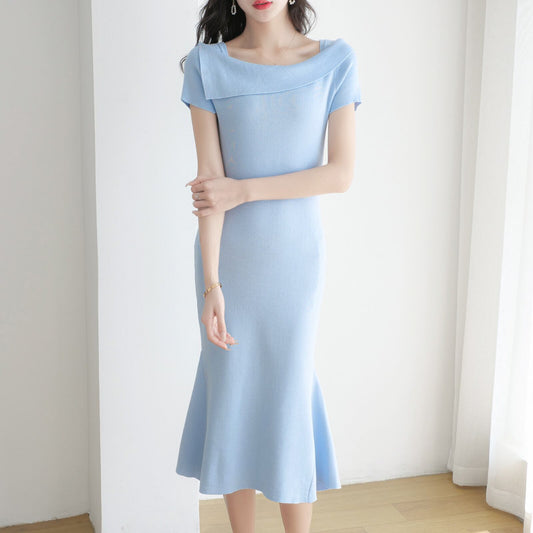 【dress】ニットマーメイドワンピース G21130