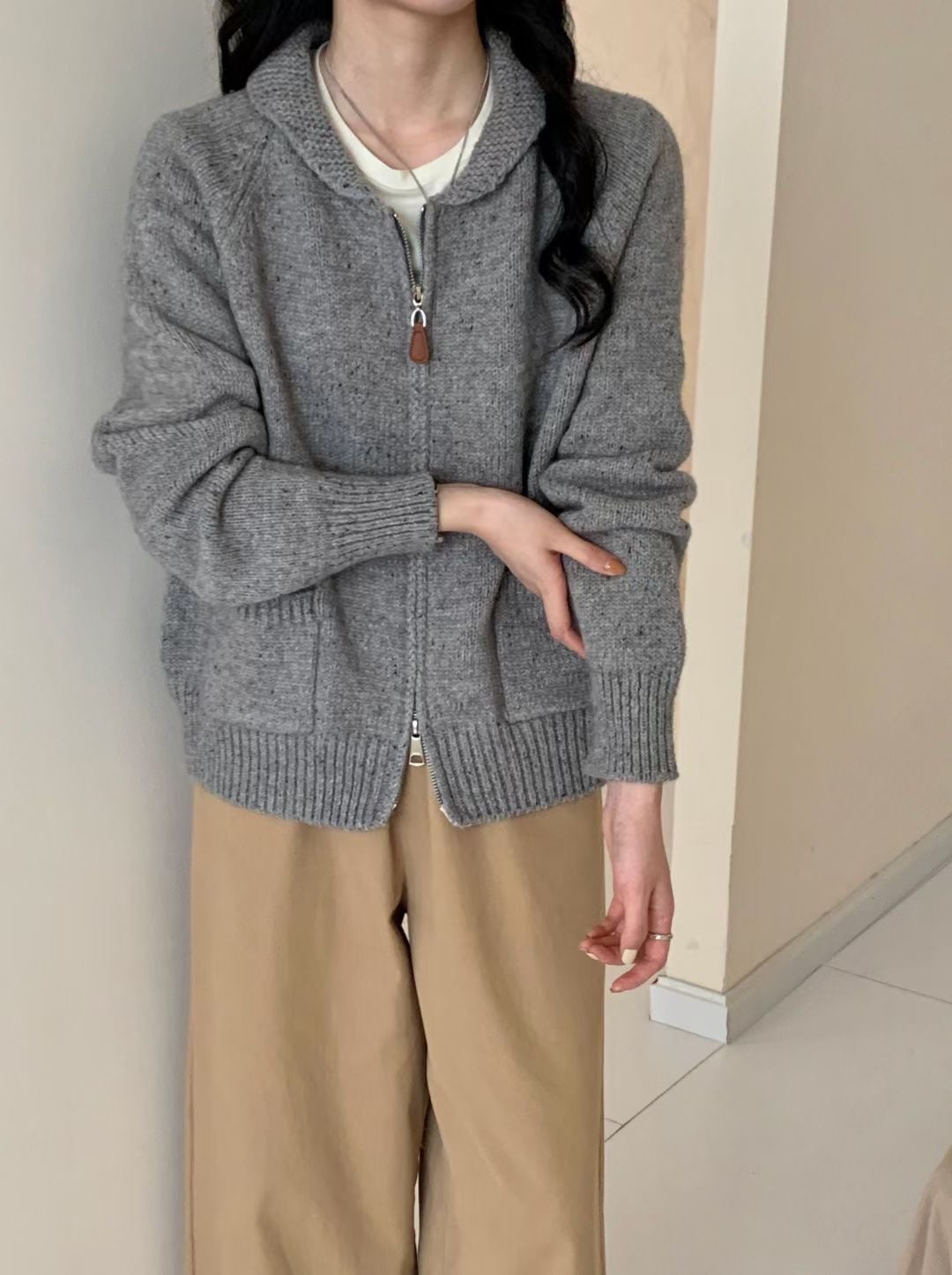 【outer】Wジップニットカーデ　M25904