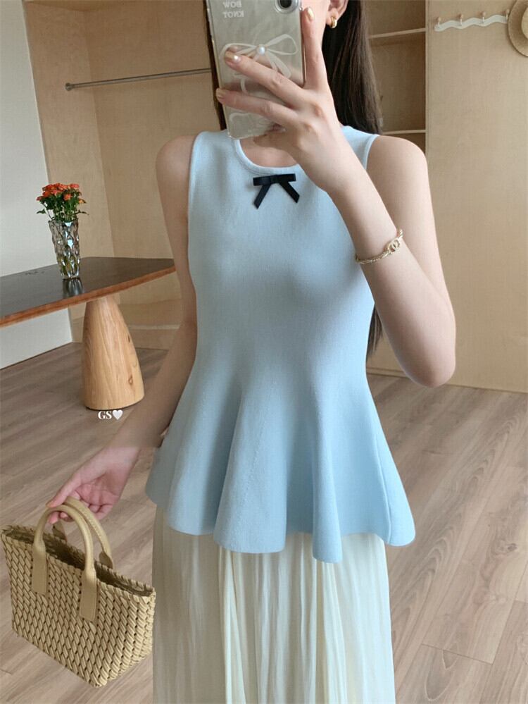【tops】ノースリーブニットトップス　M30255