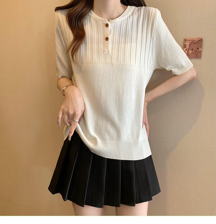 【tops】ニット薄手TシャツG21071